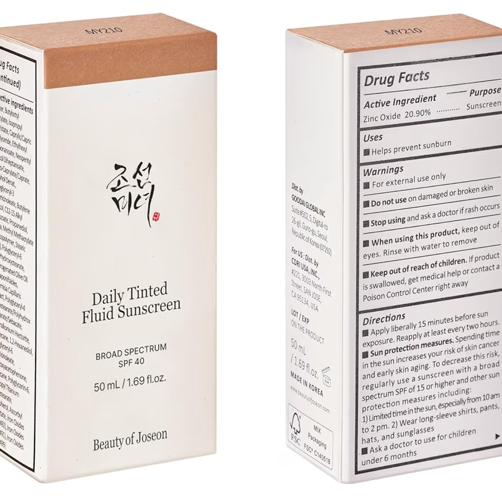 Beauty of Joseon Daily Tinted Fluid Sunscreen SPF 40 - Tan - Picture 2 of 4